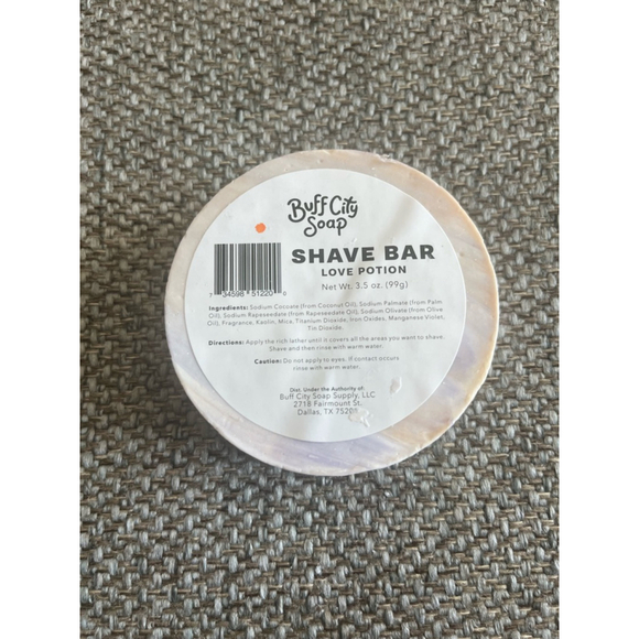 Buff City Soap Shave Bar Love Potion 3.5 oz White/Purple - Picture 1 of 2